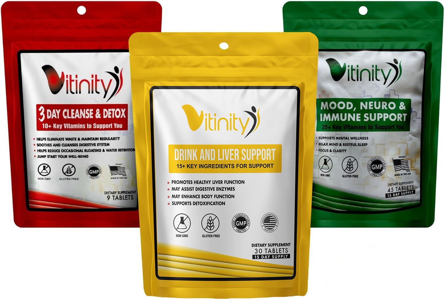 Anti Alcohol Drink, Cleanse, Mood Support 3 Step Multi Vitamin Program, Liver Health, Lower Alcohol Intake Formula-Kudzu, Milk Thistle, Holy Basil, DHM, Detoxify, Reduction, Nutrient Replenisher