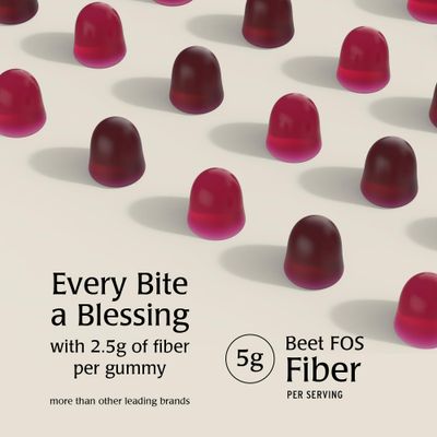Blessments - Prebiotic Fiber Gummies for Adults Kids with No Added Sugar- 5g 60 Count-2 Pack High Fiber Supplement Gummies - Vegan - Keto Friendly - Digestive Health Supplements
