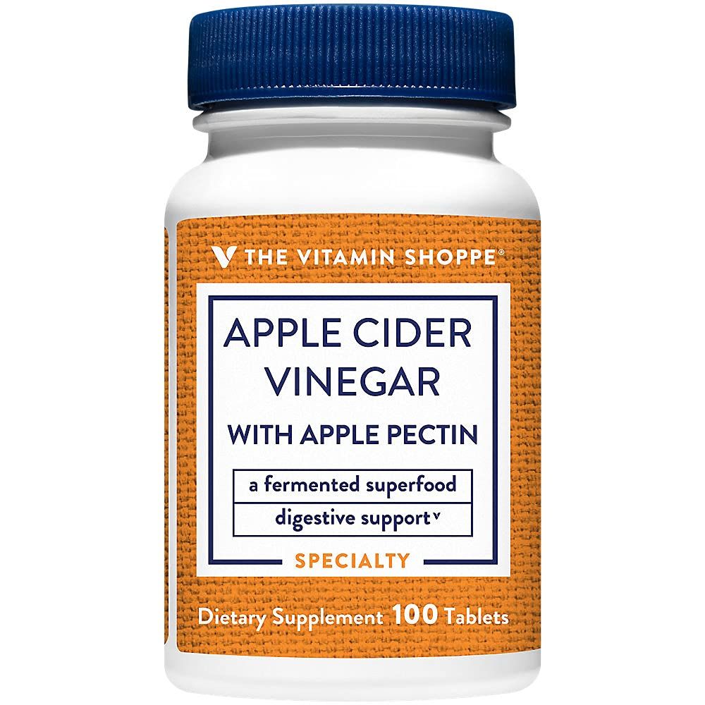 The Vitamin Shoppe Apple Cider Vinegar with Apple Pectin 108 MG - A Fermented Superfood with 25 Acetic Acid, Supports Digestive Health 100 Tablets