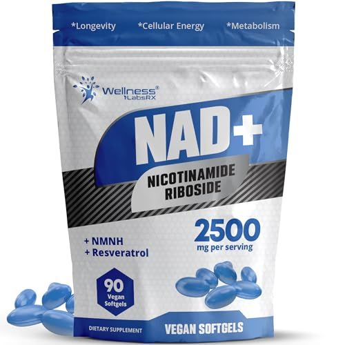 Liposomal NAD Supplement - NAD Softgels Nicotinamide Riboside Resveratrol - 2500mg Liposomal NAD Supplements for Women - Metabolism Support, Support Cellular Health and Longevity - Made in USA