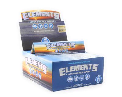 Elements King Size Slim Ultra Thin Rice Rolling Paper Full Box of 50 Packs