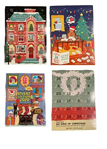 Trader Joes Christmas Milk Chocolate Advent Calendar Bundle of 4 Seasonal Holiday Designs for KidsAdult Gifts