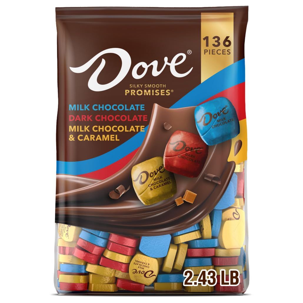 DOVE PROMISES Milk Chocolate, Dark Chocolate Caramel Chocolate Mothers Day Candy Variety Bag, 38.9oz