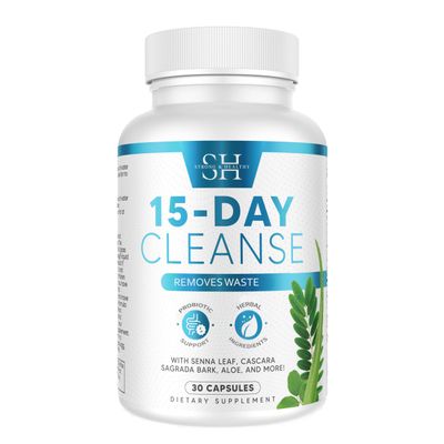 StrongHealthy 15 Day Gut and Colon Cleanse, Digestive Health, All Natural Detox with Probiotics, Cascara Sagrada, Psyllium Husk Senna Leaf, Non-GMO