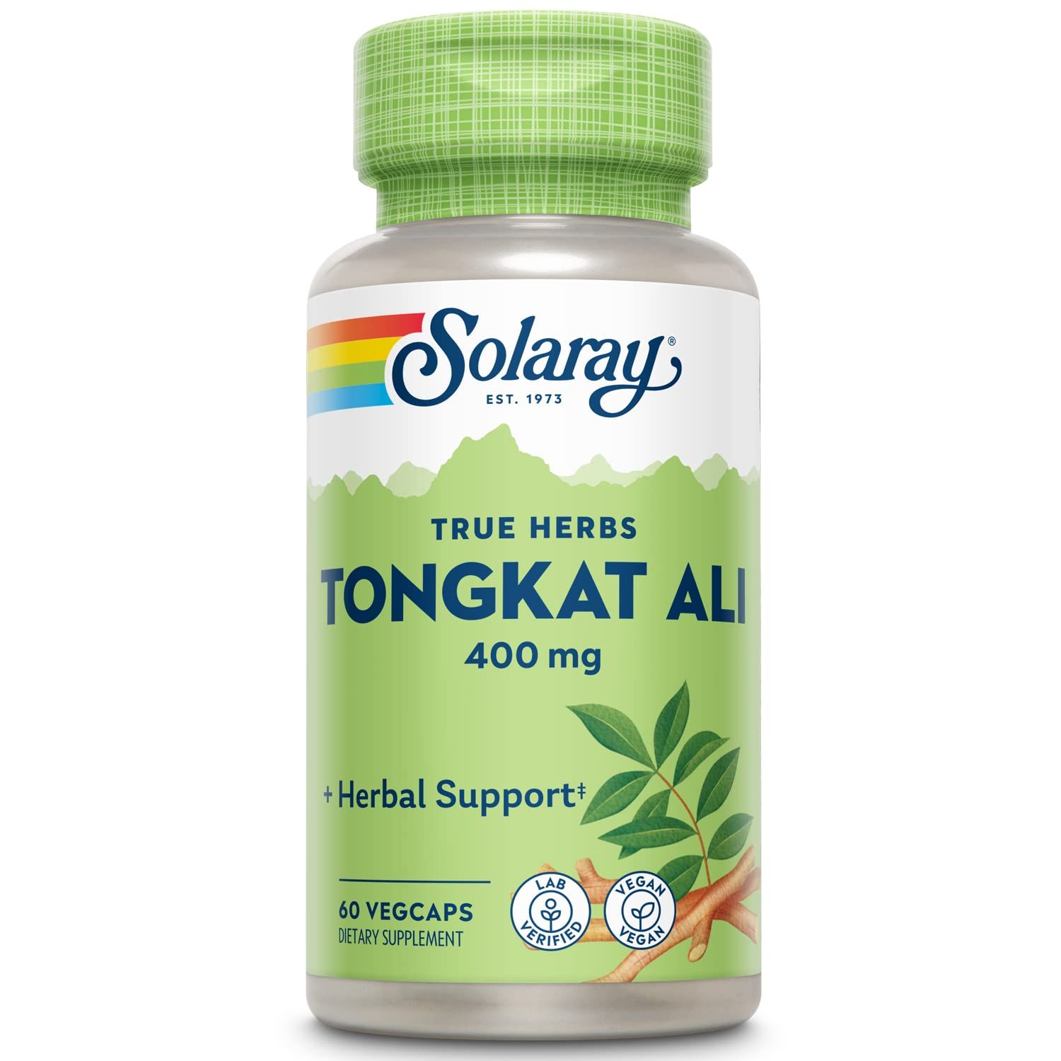 SOLARAY Tongkat Ali 400 mg - Longjack Tongkat Ali for Men - Herbal Support for Mens Health and Vitality - Vegan, Non-GMO, Lab Verified - 60 Servings, 60 VegCaps