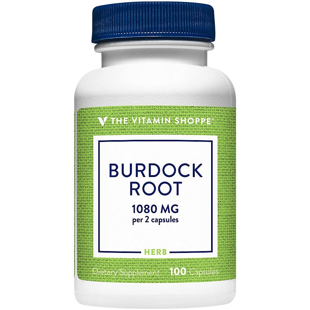 Burdock Root Arctium Lappa 1080mg - A Traditional Herb That Supports Detoxification 100 Capsules by The Vitamin Shoppe