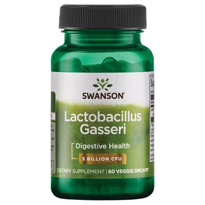 Swanson Lactobacillus Gasseri - Probiotic Supplement Supporting Digestive Health with 3 Billion CFU - Design-Release Satiety Fat Metabolism Support - 60 Veggie Capsules