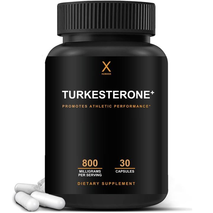 HUMANX Turkesterone 800mg - USA Third Party Tested Similar to Ecdysterone for Muscular Development Dynamic Athletic Performance - Natural Anabolic - Non GMO, Vegan - Turkesterone Supplement