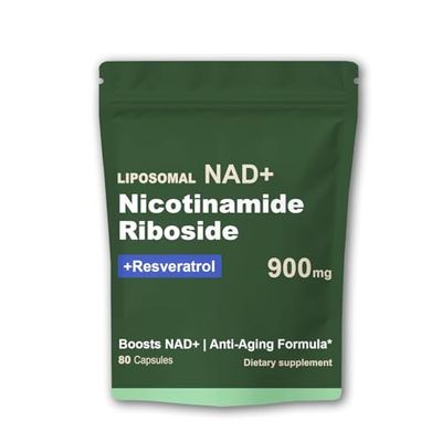 Quackiki Liposomal NAD Supplement with NAD Nicotinamide Riboside Resveratrol 900 MG, Boost NAD for Cellular Health, Anti-Aging, Energy, Focus - 80 Capsules