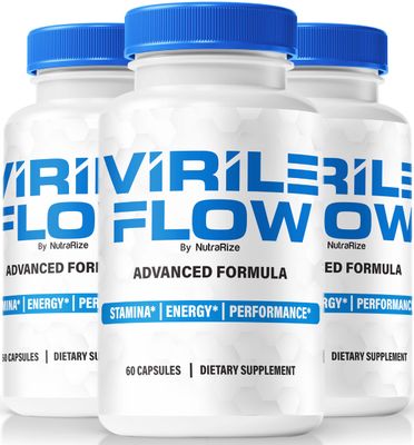 NutraRize 3 Pack Virile Flow Pills, Official Virile Flow for Men, Premium Capsules to Support Energy, Stamina and Performance, VirileFlow Capsules, Pastillas Review 180 Capsules