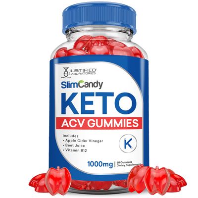 Slim Candy Keto ACV Gummies Advanced Formula 1000MG SlimCandy Keto Gummies Apple Cider Vinegar Formulated with Pomegranate Beet Juice Powder B12 Vegan Non GMO 60 Gummy