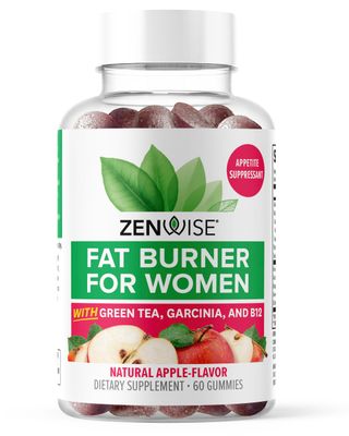 Zenwise Health Fat Burner Gummies - Appetite Suppressant for Weight Loss with Green Tea Extract, Garcinia Cambogia B12 for Metabolism Green Coffee Bean Raspberry Ketone - 60ct Apple Gummies