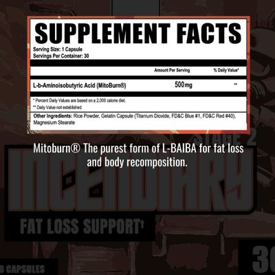 UXO Supplements Incendiary Stage 2: MitoBurn , Pills That Support Weight LossFat Loss, Keto-Diet Friendly, Appetite Suppressent, Upgrade Energy Workout Performance, 30 Capsules