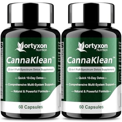 Vortyxon 25-in-ONE CannaKlean Detox Capsules - Natural Detox Cleanse, Natural Herbal Formula for Body Purification, Kidney Liver 60 Capsules -2 Pack
