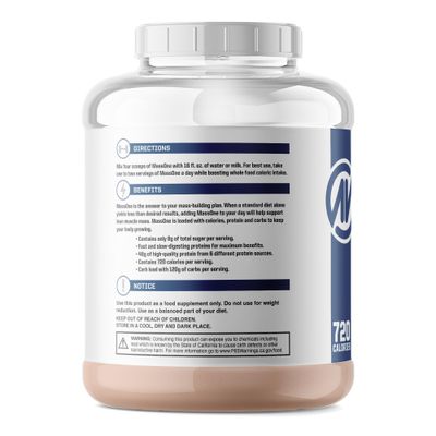 NutraOne Massone Mass Gainer Protein Powder Gain Weight Protein Meal Replacement (Gourmet Chocolate - 7 lbs.)