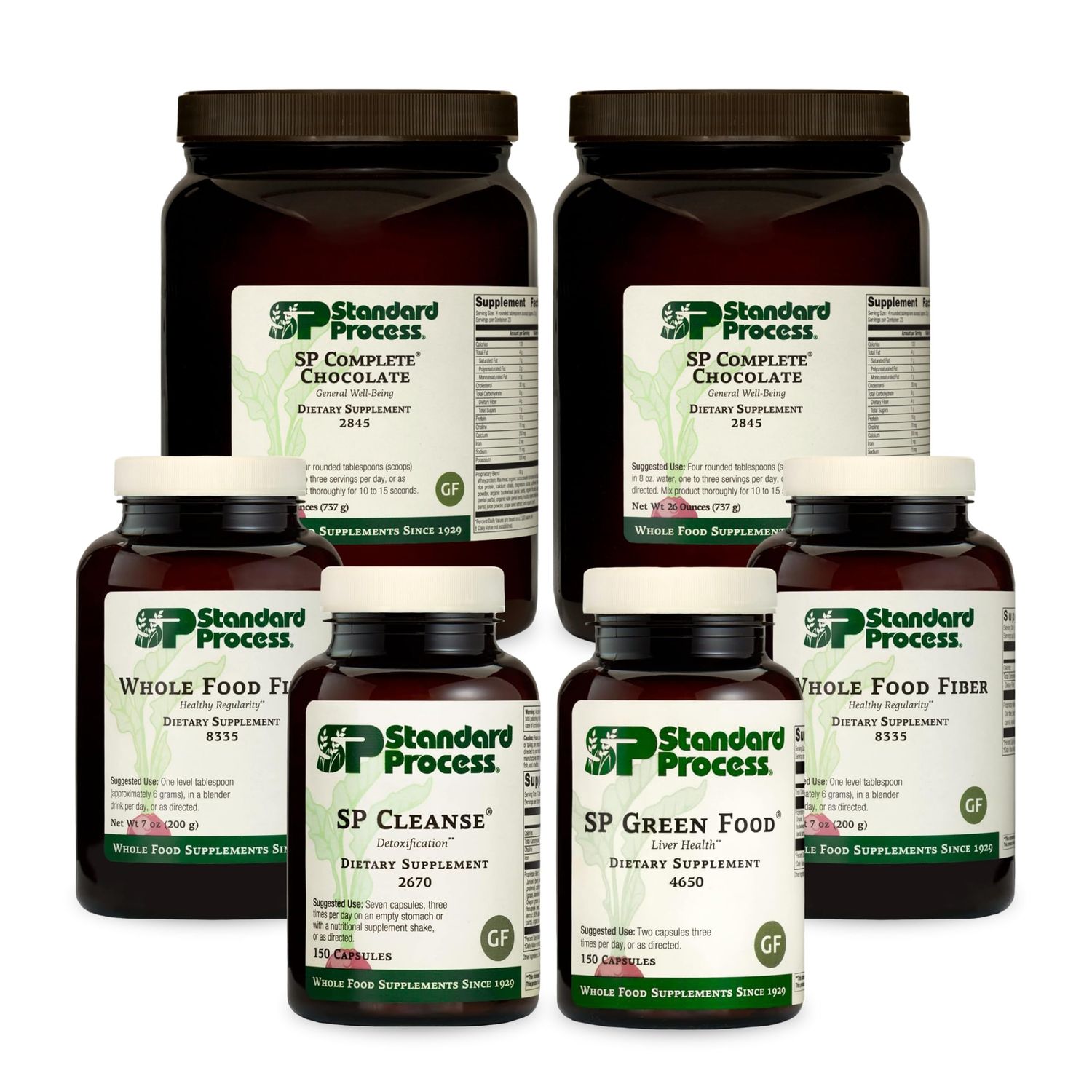Standard Process Purification Kit with SP Complete Chocolate and Whole Food Fiber - Detox and Liver Support with Milk Thistle, Whey Protein, Fiber, Choline, and Calcium