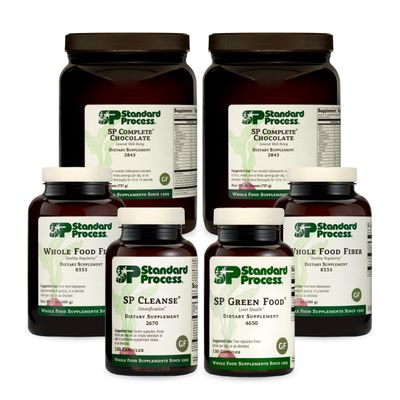 Standard Process Purification Kit with SP Complete Chocolate and Whole Food Fiber - Detox and Liver Support with Milk Thistle, Whey Protein, Fiber, Choline, and Calcium
