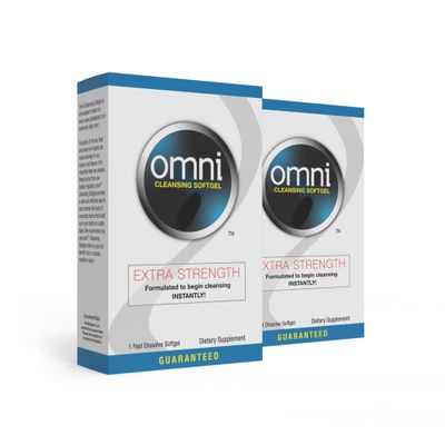 Wellgenix Omni Herbal Cleanse Detox - Extra Strength Detoxifying Softgel - Whole Body Detox System - Quick Flush One Day Cleansing 2 Pack