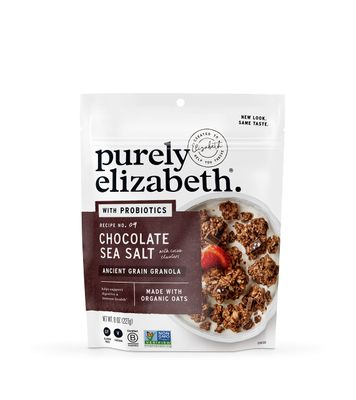 Purely Elizabeth, Chocolate Sea Salt, Ancient Grain Granola with Probiotics, Gluten-Free, Non-GMO 8oz Bag