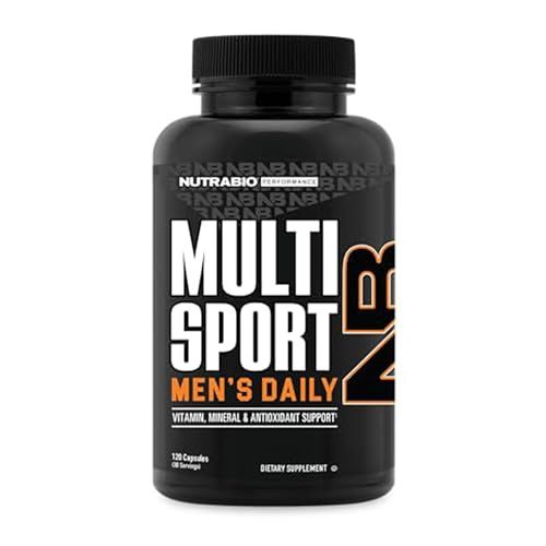 NutraBio Multisport for Men - Mens MultiVitamin - 33 Vitamins, Minerals, Micronutrients - Rich in Antioxidants - Supports Peak Athletic Performance, Energy, Metabolism 120 Vegetable Capsules