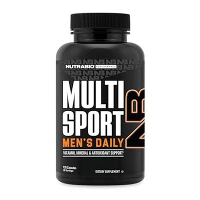 NutraBio Multisport for Men - Mens MultiVitamin - 33 Vitamins, Minerals, Micronutrients - Rich in Antioxidants - Supports Peak Athletic Performance, Energy, Metabolism 120 Vegetable Capsules