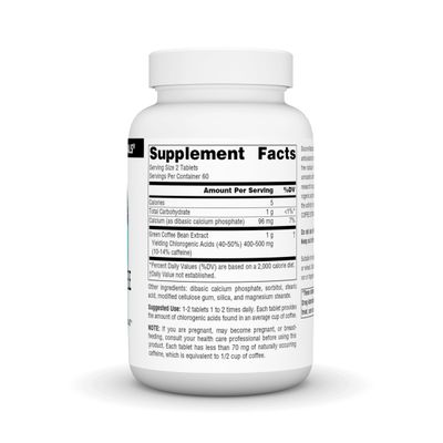 Source Naturals Energizing Green Coffee Extract, Powerful Natural Antioxidant, 500 mg Tablet - 120 Tablets