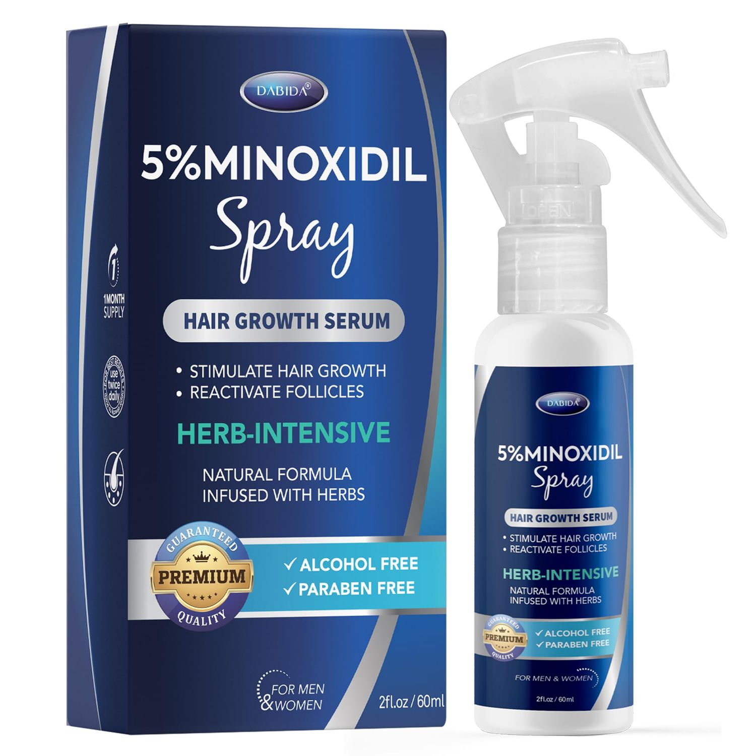 5 Minoxidil for Men Hair, Minoxidil Spray Kit, Minoxidil for Women Hair Growth Kit, Minoxidil for Men Beard Growth Kit, Minoxidil 5 Hair Regrowth Spray for men, Minoxidil 5 Percent Spray Kit, 60ml