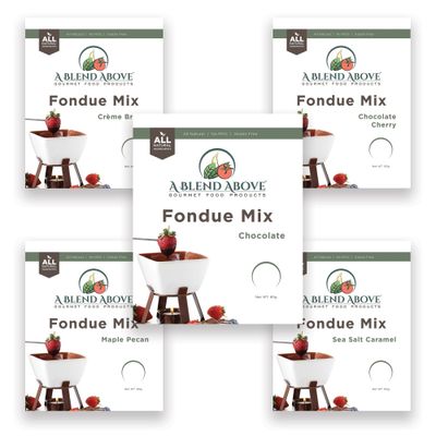 A Blend Above Fondue Mix, Best Sellers - Creme Brulee, Sea Salt Caramel, Maple Pecan, Chocolate Cherry, and Chocolate,2.12 ounces