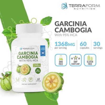 100 Pure Garcinia Cambogia Extract - 95 Natural HCA 1368mg per Serving - Fast Weight Loss Support, All-Natural Appetite Suppressant - for Men Women - 30 Servings