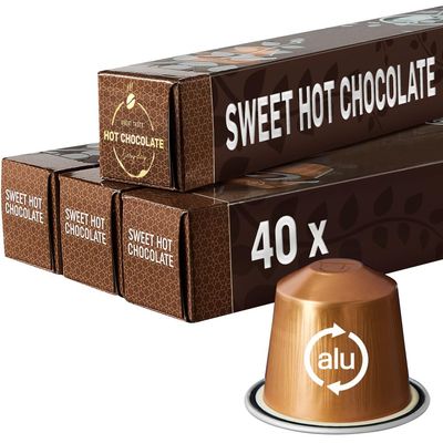 SWEET Hot Chocolate Pods Compatible with Nespresso 40 Aluminum Capsules Perfect for kids or a delicious Caf Mocha Compatible with see picture 2