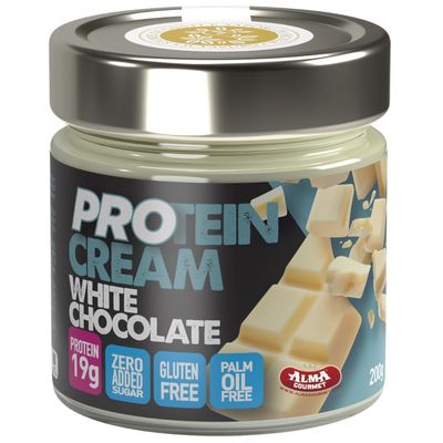 Alma Gourmet Italian White Chocolate Protein Cream Spread - High Protein, Zero Added Sugar, Gluten Free - Smooth Velvety Texture - Ideal for Breakfast, Snacks and Post-Workout - 7.05oz 200g