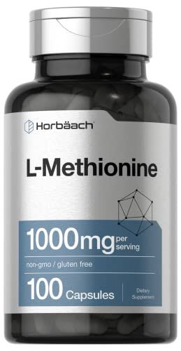 Horb ach L-Methionine 1000mg 100 Capsules Non-GMO, Gluten Free Free Form Supplement
