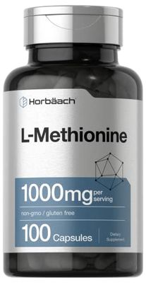 Horb ach L-Methionine 1000mg 100 Capsules Non-GMO, Gluten Free Free Form Supplement