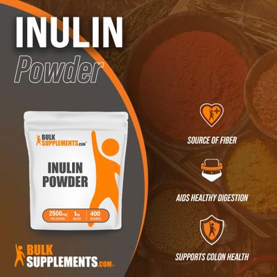 BulkSupplements.com Inulin Powder - Inulin Supplement, Soluble Fiber Powder - Vegan Gluten Free, Inulin Fiber - 2500mg per Serving, 1kg 2.2 lbs Pack of 1