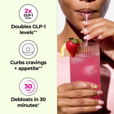Flatter Me Fiber GLP-1 Booster - Prebiotic Fiber Enzyme Supplement for Weight Support, Reduce Bloating, Double GLP-1 Levels, Digestive Gut Health for Women Men 10-GLP-120-Fiber Servings