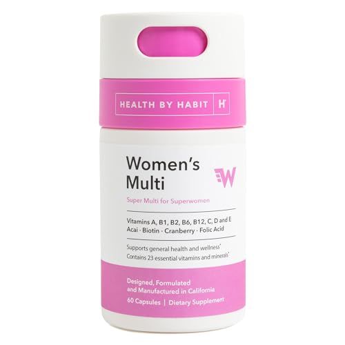 Health by Habit Womens Multi Supplement 60 Capsules - 23 Essential Vitamins and Minerals, Supports General Health Wellness, Non-GMO, Sugar Free 1 Pack