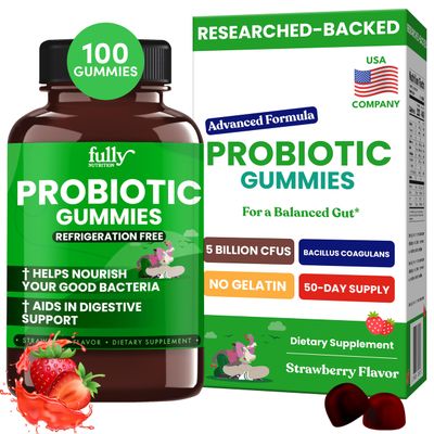 PROBIOTICS DAILY Immunity Fiber Gummies For Women Men: Prebiotics Probiotics for Digestive Immune Support, Gluten Free, Non-GMO, 100 Gummy Vitamins, 5 Billion CFUs, No Refrigeration Required
