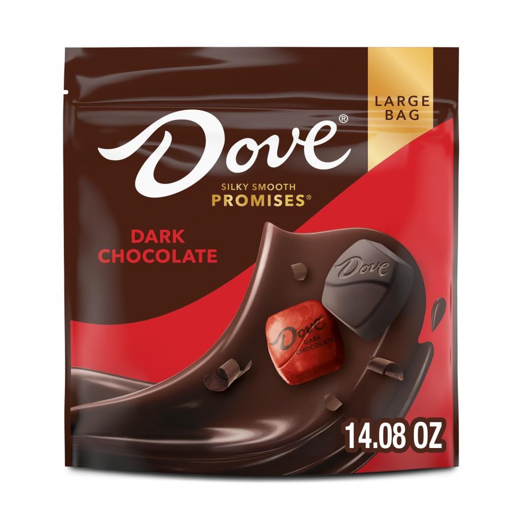 DOVE PROMISES Dark Chocolate Large Bag Individually Foil Wrapped Easter Basket Easter Egg Stuffers Easter Candy, 14.08 oz Bag