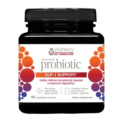 Youtheory 2X Action Probiotic GLP-1 Support Capsule 60 Count