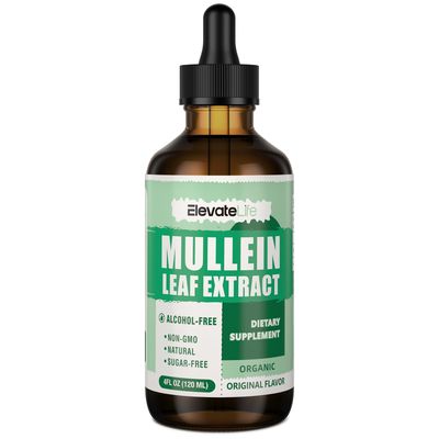ElevateLife Mullein Drops for Lungs - Mullein Leaf Extract Supplement - Lung Detox Bronchial Cleanse for Smokers - Respiratory Health Support - 4oz