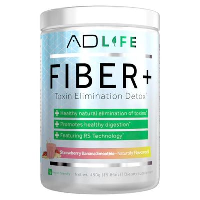 Project AD Fiber Vegan Fiber Supplement Powder, Supports Gut Health and Digestive Regularity Strawberry Banana, 16.4 oz