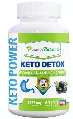 Power By Naturals Keto Detox Support - Herbal Blend for Energy Digestive Balance - 60 Capsules