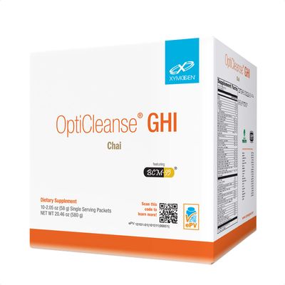 XYMOGEN OptiCleanse GHI Detox Cleanse - Vegan Protein Powder with Vitamins, Phytonutrients, Minerals to Help Detox - Cytokine Balance, Liver Detox Gut Health Support - Chai 10 Packets