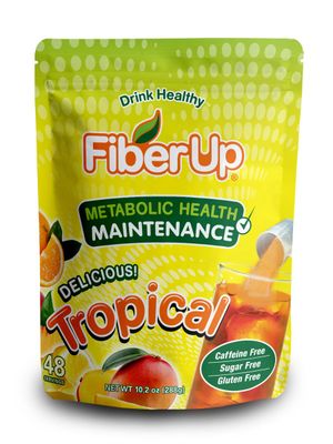FIBER UP Delicious, Prebiotic Soluble Fiber Supplement, Tropical, 48 Servings.