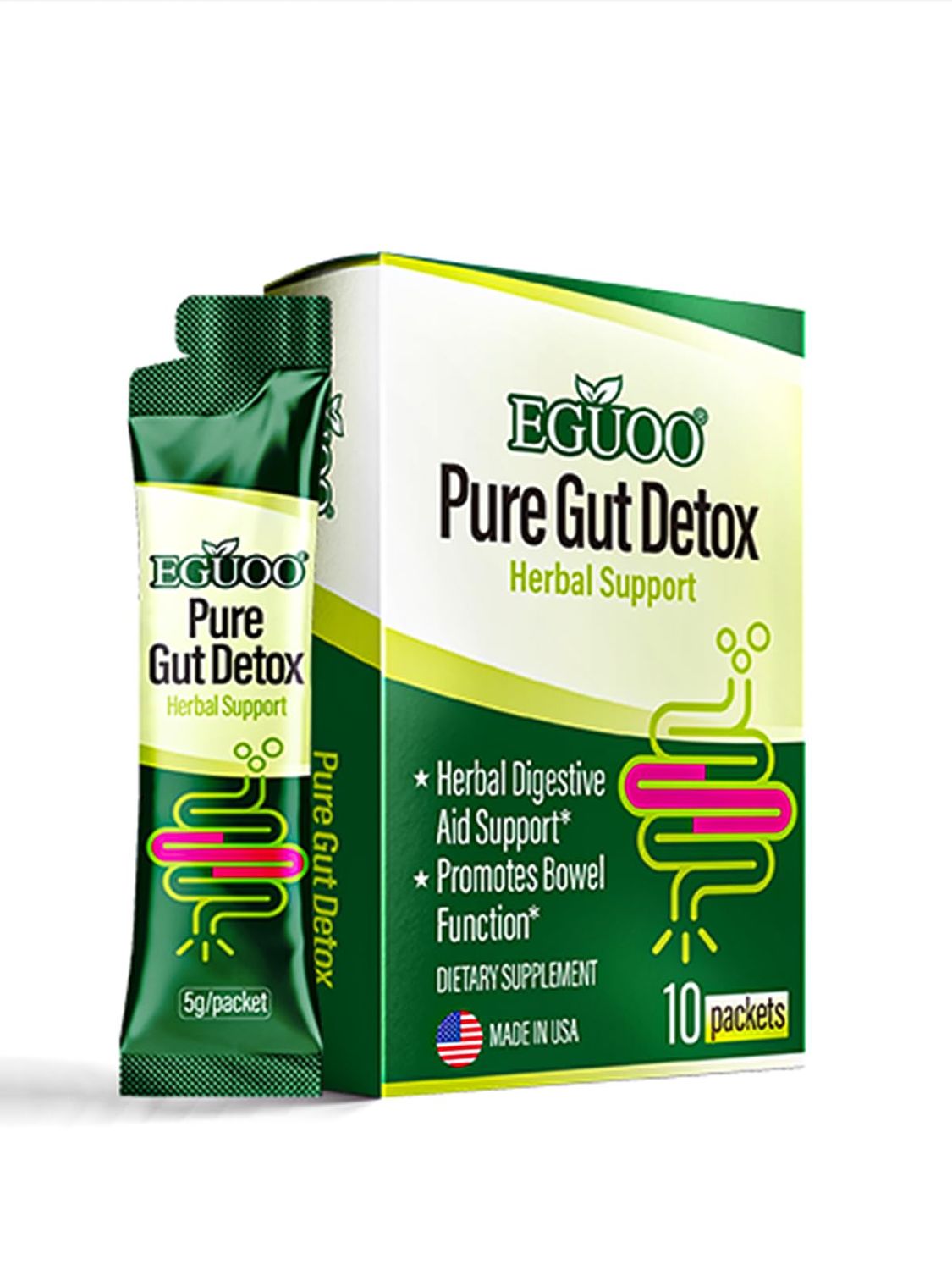 Pure Gut Detox - Colon Cleanse Cleanser Detox Cleanse Gut Cleanse for Women Men with Senna, Cascara Sagrada, Digestive Enzymes, Probiotic Blend and Prebiotic - Bloating and Constipation Relief