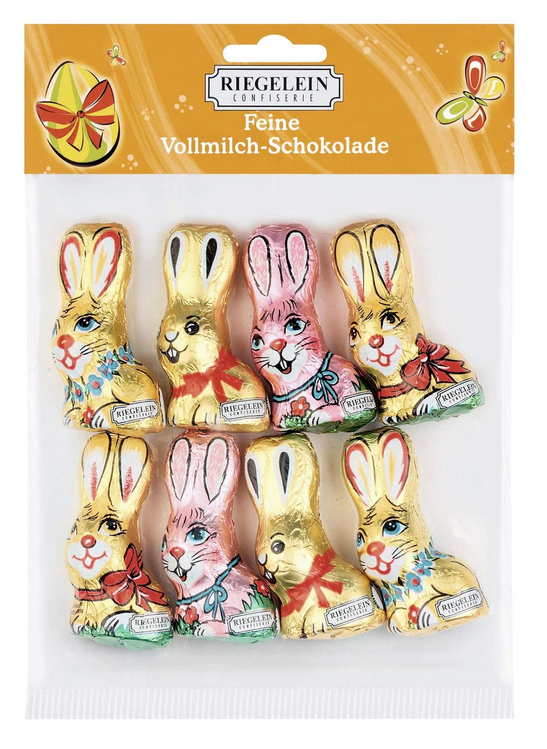 Riegelein Easter Bunnies Milk Chocolate 8pcs 3.5-ounce 100g