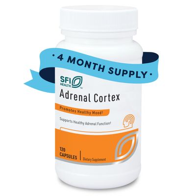 Klaire Labs Adrenal Cortex 250 mg - Adrenal Support Supplements for Cortisol Management - for Women Men - Gluten-Free, Hypoallergenic 120 Capsules