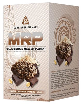 Core Nutritionals Platinum MRP Full Spectrum Meal Replacement, Sustained Release For All Day Amino Acid Support, 27G Protein, 2.43 oz Per Packet, 10 Packets 10 Packets, Double Chocolate Oatmeal Cookie