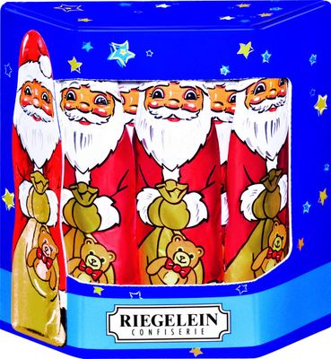 Riegelein Solid Santas in Gift Box - 10 Pieces