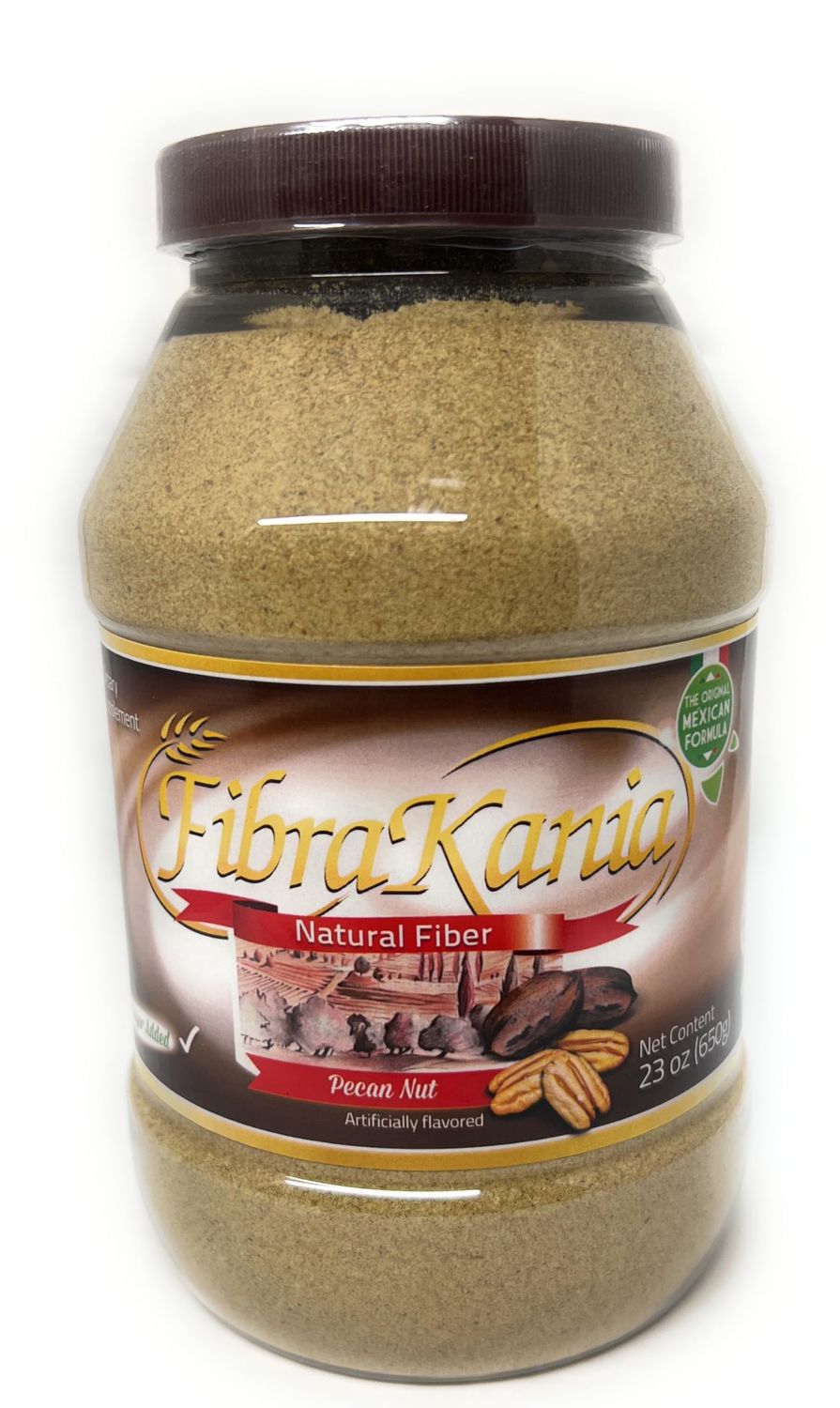 Fibra Kania Natural Fiber Powder Pecan Flavor 23 Ounces, Pecan - Nut